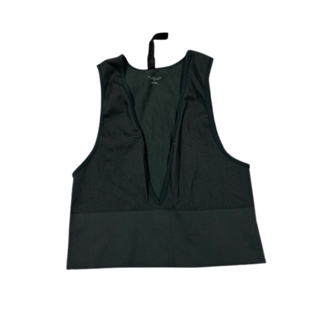 🌿 Urban Outfitters Plunge Neck Crop Top – Army Green Chic!
